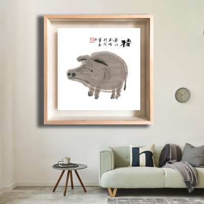 돼지, 무술년 초봄에 황융위가 그리다 밝은 거실 벽면에 어울리는 인테리어액자 이미지