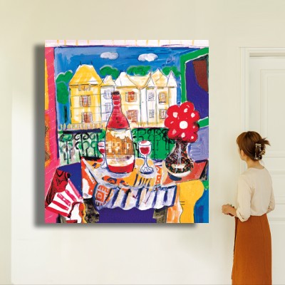 샤또 오 브리옹 인물과 공간감을 함께 보여주는 인테리어액자 연출 이미지