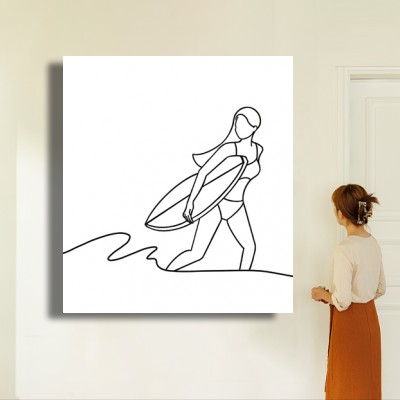 서핑드A 인물과 공간감을 함께 보여주는 인테리어액자 연출 이미지