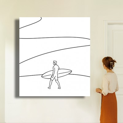 서핑드E 인물과 공간감을 함께 보여주는 인테리어액자 연출 이미지