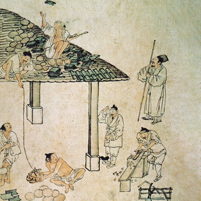김홍도 / 기와 이기 액자