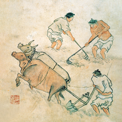 김홍도 / 논갈이 액자