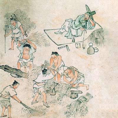 김홍도 / 벼 타작 액자