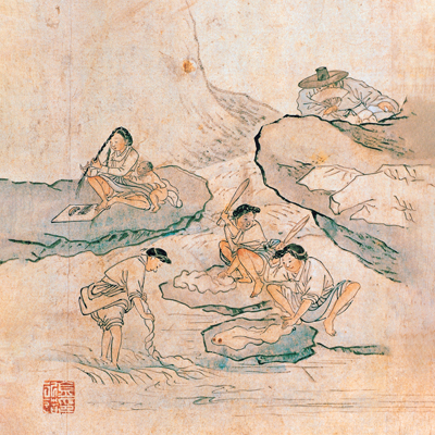 김홍도 / 빨래터 액자