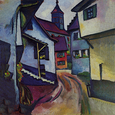 The street with a church in Kandern 액자