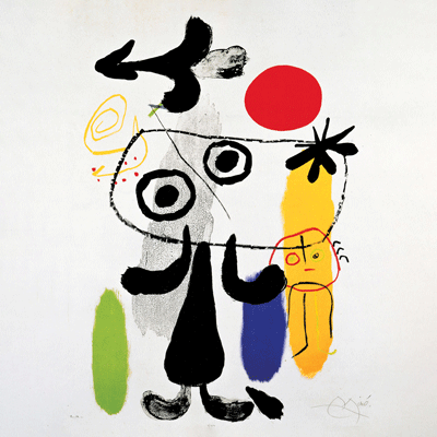 Figur Gegen Rote Sonne II 액자