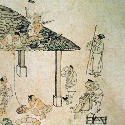 김홍도 / 기와 이기 액자