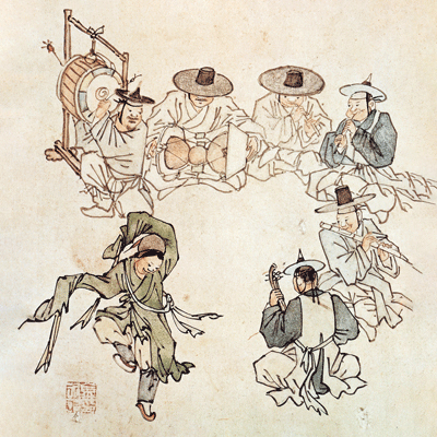 김홍도 / 무동 액자