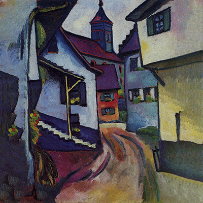 The street with a church in Kandern 액자