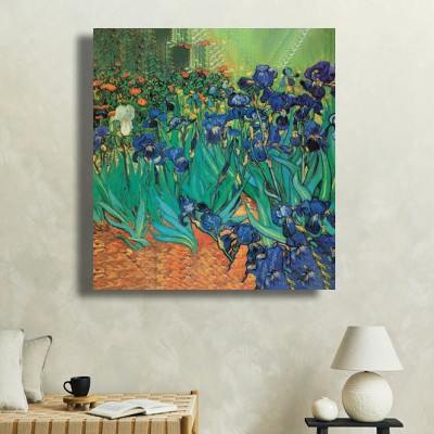 빈센트 반 고흐 붓꽃 소파가 있는 거실 공간에 어울리는 명화액자 이미지