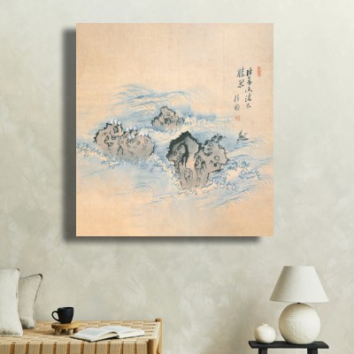 동양화 김홍도 / 창해낭구(滄海浪鷗) 소파가 있는 거실 공간에 어울리는 명화액자 이미지