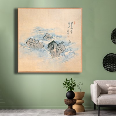 동양화 김홍도 / 창해낭구(滄海浪鷗) 그린톤 인테리어에 포인트를 주는 명화액자 연출 이미지