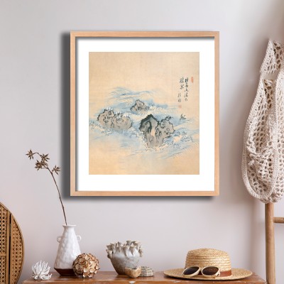 동양화 김홍도 / 창해낭구(滄海浪鷗) 내추럴한 소품과 함께 꾸민 명화액자 인테리어 이미지