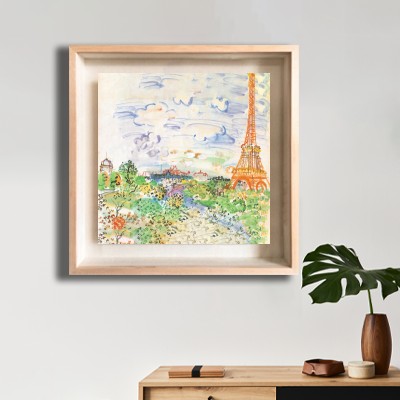 라울 뒤피 에펠탑 (The Eiffel Tower) 미니멀한 선반 공간에 배치한 명화액자 연출 이미지
