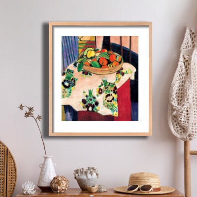 앙리 마티스 오렌지 바구니 내추럴한 소품과 함께 꾸민 명화액자 인테리어 이미지