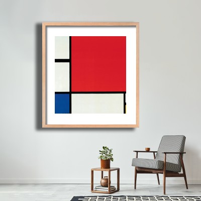 피에트 몬드리안  Composition with Red Blue Yellow 테이블 소품과 조화되는 명화액자 공간 연출 이미지