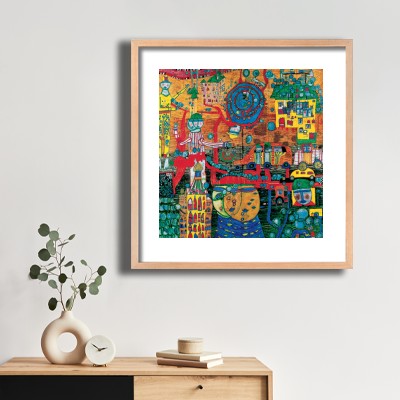 프리덴슈라이히 훈데르트바서 30일간의 팩스 그림, 1990 식물 장식과 함께 어울리는 명화액자 인테리어 이미지