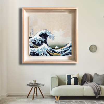 가쓰시카 호쿠사이 파도 그림 액자 밝은 거실 벽면에 어울리는 명화액자 인테리어 이미지