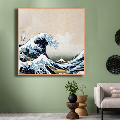 가쓰시카 호쿠사이 파도 그림 액자 그린톤 인테리어에 포인트를 주는 명화액자 연출 이미지