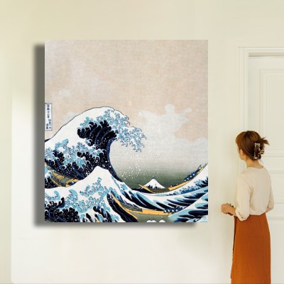 가쓰시카 호쿠사이 파도 그림 액자 인물과 공간감을 함께 보여주는 명화액자 연출 이미지
