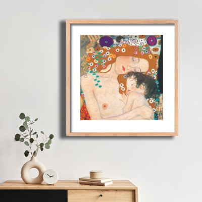 구스타프 클림트 여인의 세 단계 중 엄마와 아이 식물 장식과 함께 어울리는 명화액자 인테리어 이미지