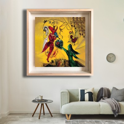 마르크 샤갈 춤 (The Dance) 밝은 거실 벽면에 어울리는 명화액자 인테리어 이미지