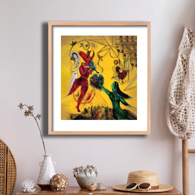 마르크 샤갈 춤 (The Dance) 내추럴한 소품과 함께 꾸민 명화액자 인테리어 이미지