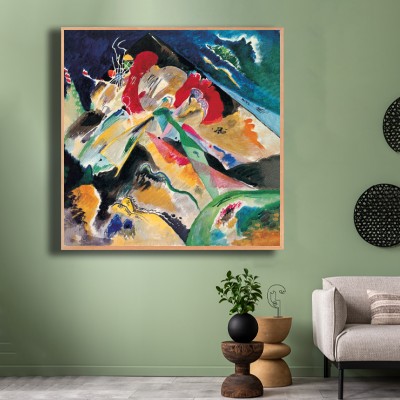 바실리 칸딘스키 컬러 선 추상 그림 그린톤 인테리어에 포인트를 주는 명화액자 연출 이미지