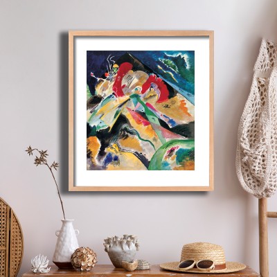 바실리 칸딘스키 컬러 선 추상 그림 내추럴한 소품과 함께 꾸민 명화액자 인테리어 이미지