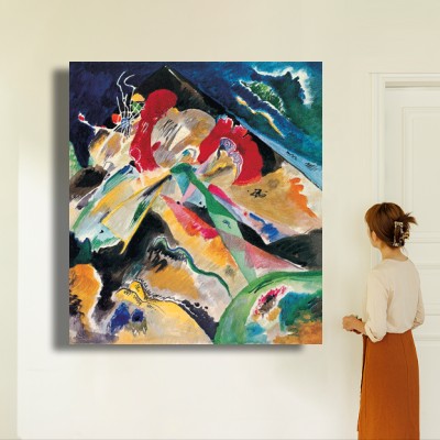 바실리 칸딘스키 컬러 선 추상 그림 인물과 공간감을 함께 보여주는 명화액자 연출 이미지