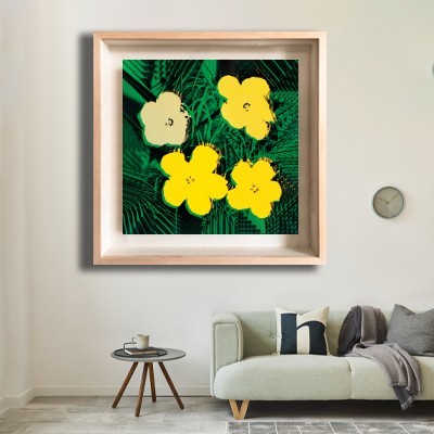 앤디 워홀 Flowers(Yellow) 밝은 거실 벽면에 어울리는 명화액자 인테리어 이미지