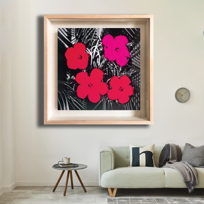 앤디 워홀  Flowers(Red and Pink) 밝은 거실 벽면에 어울리는 명화액자 인테리어 이미지