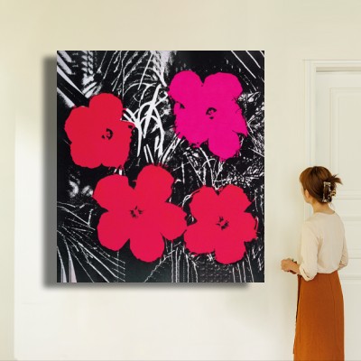 앤디 워홀  Flowers(Red and Pink) 인물과 공간감을 함께 보여주는 명화액자 연출 이미지