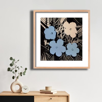 앤디 워홀 Flowers(Blue and Ivory) 식물 장식과 함께 어울리는 명화액자 인테리어 이미지