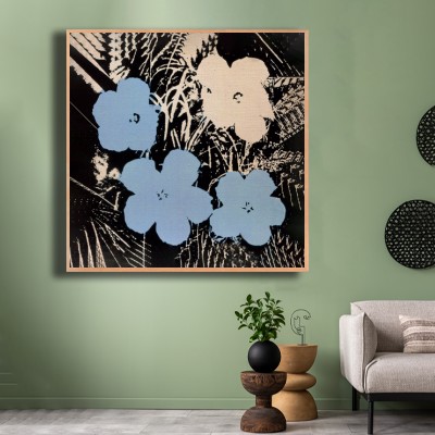 앤디 워홀 Flowers(Blue and Ivory) 그린톤 인테리어에 포인트를 주는 명화액자 연출 이미지