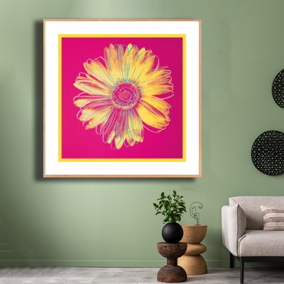 앤디 워홀  Daisy(Fuschia and Yellow) 그린톤 인테리어에 포인트를 주는 명화액자 연출 이미지