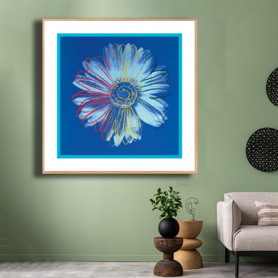앤디 워홀 Daisy(Blue on Blue) 그린톤 인테리어에 포인트를 주는 명화액자 연출 이미지