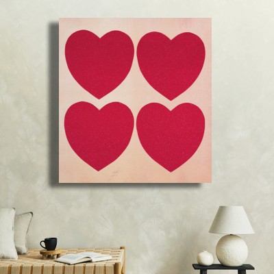 앤디 워홀 Hearts 소파가 있는 거실 공간에 어울리는 명화액자 이미지