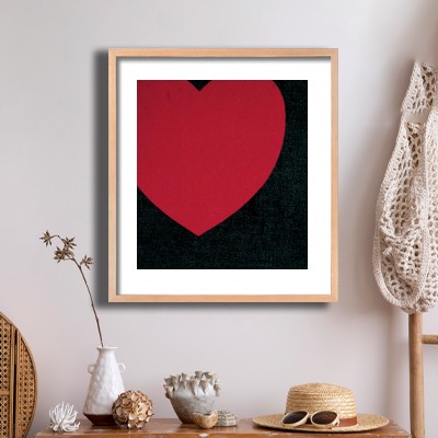 앤디 워홀 Heart 내추럴한 소품과 함께 꾸민 명화액자 인테리어 이미지