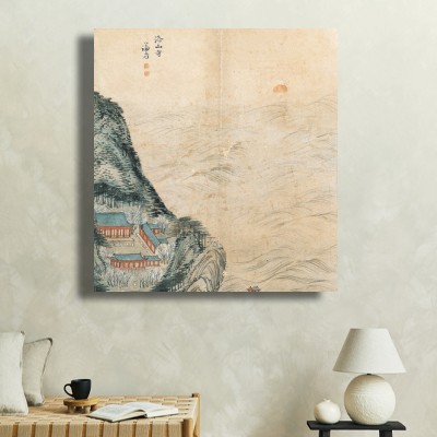 동양화 정선 / 낙산사 소파가 있는 거실 공간에 어울리는 명화액자 이미지