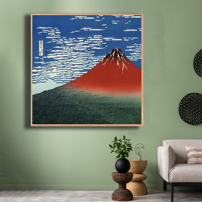 가쓰시카 호쿠사이 후지산 풍경 그림 그린톤 인테리어에 포인트를 주는 명화액자 연출 이미지