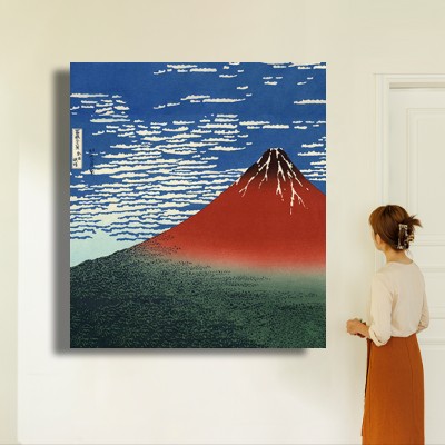 가쓰시카 호쿠사이 후지산 풍경 그림 인물과 공간감을 함께 보여주는 명화액자 연출 이미지
