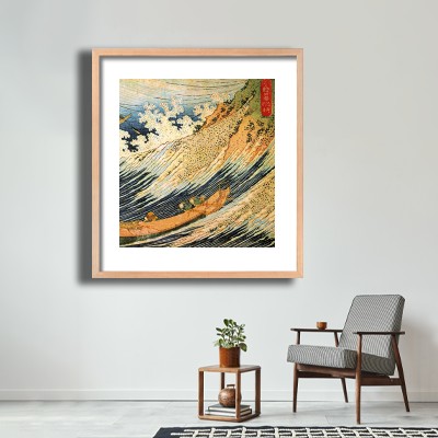 가쓰시카 호쿠사이 일본 바다 풍경 그림 테이블 소품과 조화되는 명화액자 공간 연출 이미지