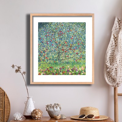 구스타프 클림트 사과나무 I (Apple Tree I) 내추럴한 소품과 함께 꾸민 명화액자 인테리어 이미지