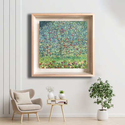 구스타프 클림트 사과나무 I (Apple Tree I) 화이트톤 거실 공간에 어울리는 명화액자 배치 이미지