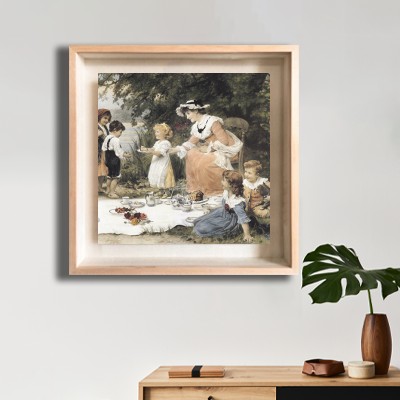 프레더릭 모건 자선, 19세기 후반 미니멀한 선반 공간에 배치한 명화액자 연출 이미지