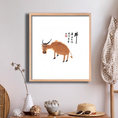 소띠 내추럴한 소품과 함께 꾸민 인테리어액자 이미지
